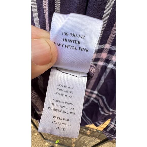 Rails XS Purple Plaid Button Down Long Sleeve Casual Shirt Top - Picture 6 of 8